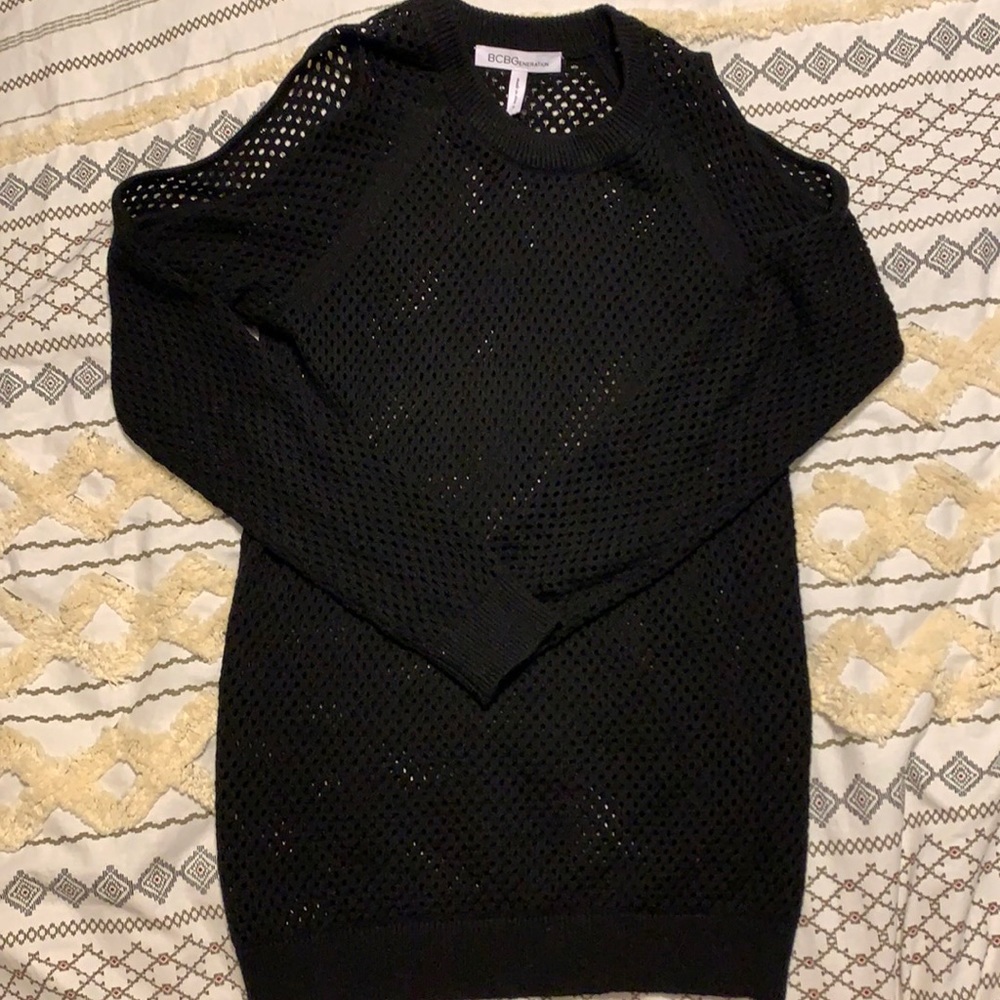 BCBG cold shoulder sweater